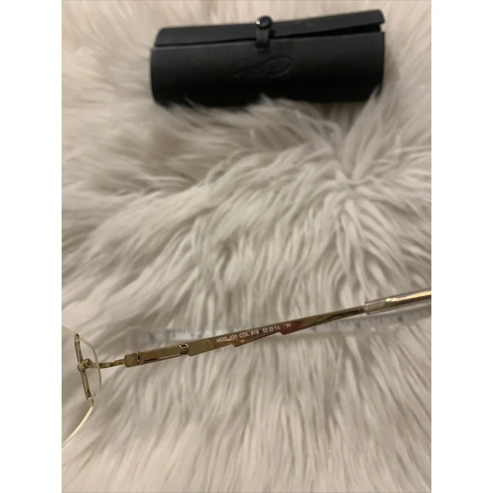 cazal womens eyeglasses Frames Moc 420 Col 818 Metal Gold Tone W Case